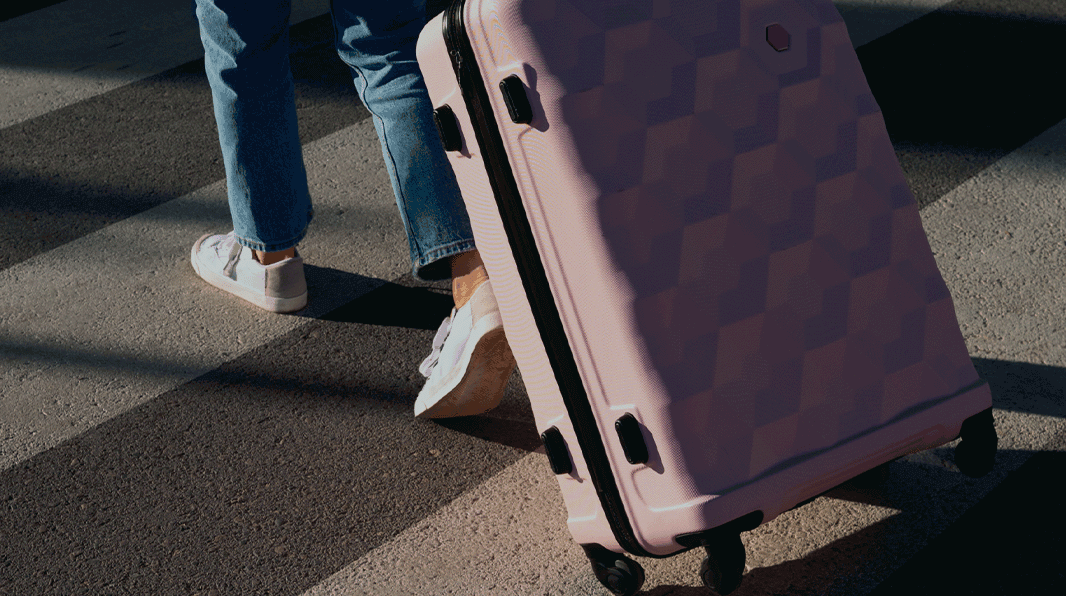 One person with a luggage