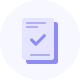 Feather icon showing a document with checkmark.