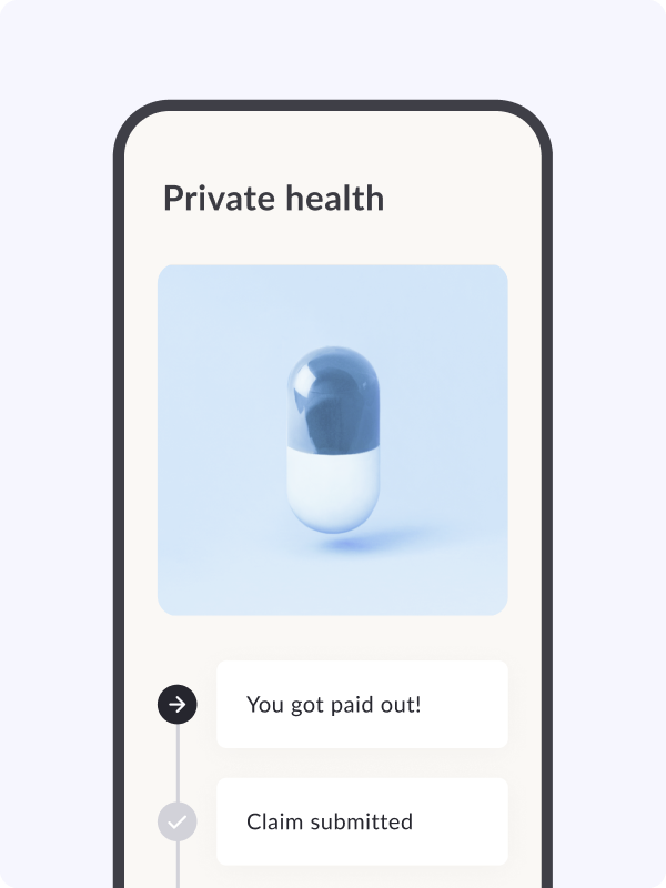 Visual representation of the Feather claims process via the app