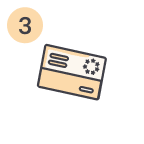Icon with 3 and Card