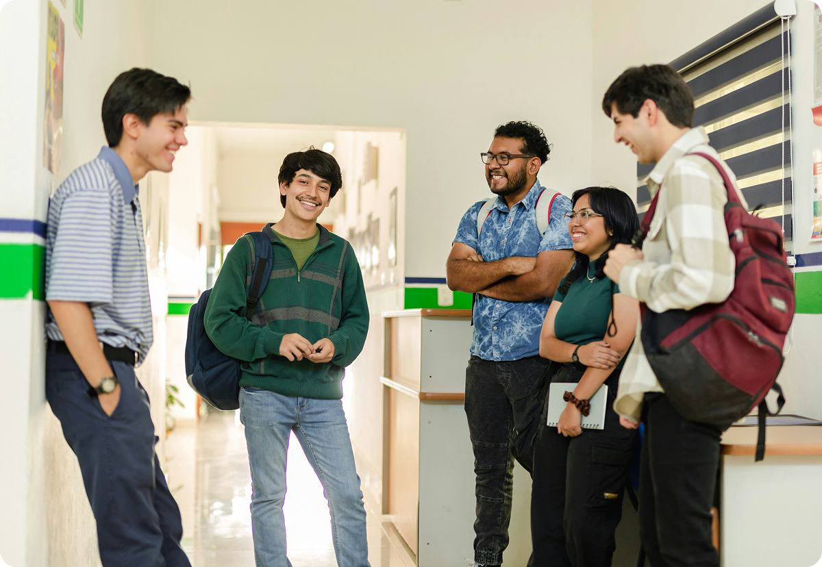 A group of students