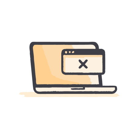 Damaged laptop illustration