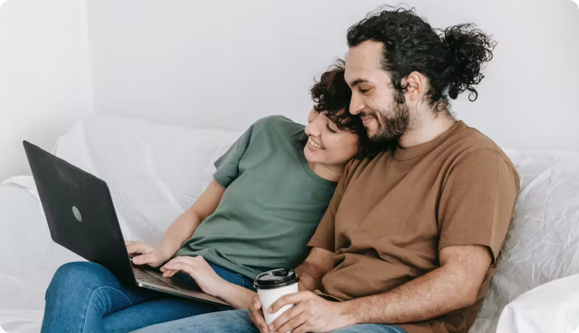 couple exploring life and disability insurance policies