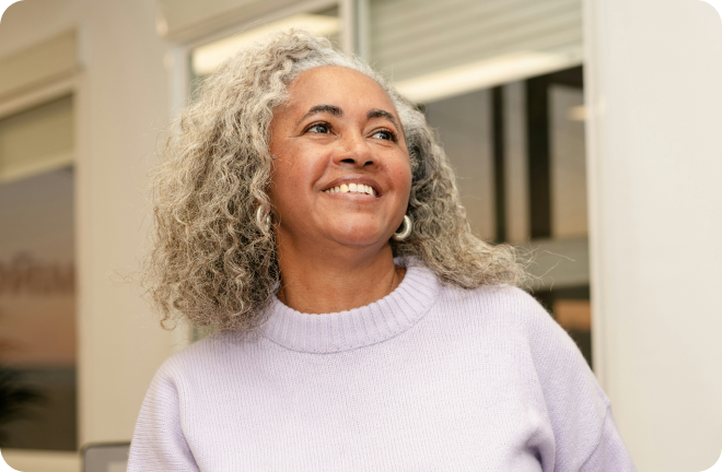 Woman smiling