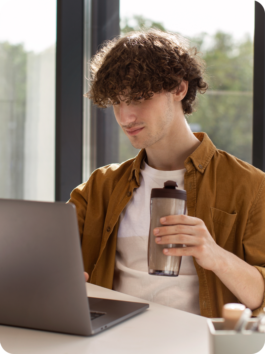 A man takes a look at his health insurance options.