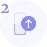 An icon showing uploading.