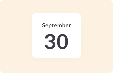 A calendar icon showing the date September 30.