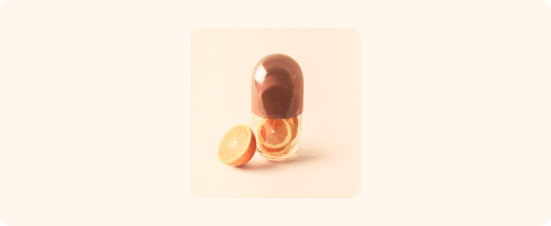 Icon with a pill orange