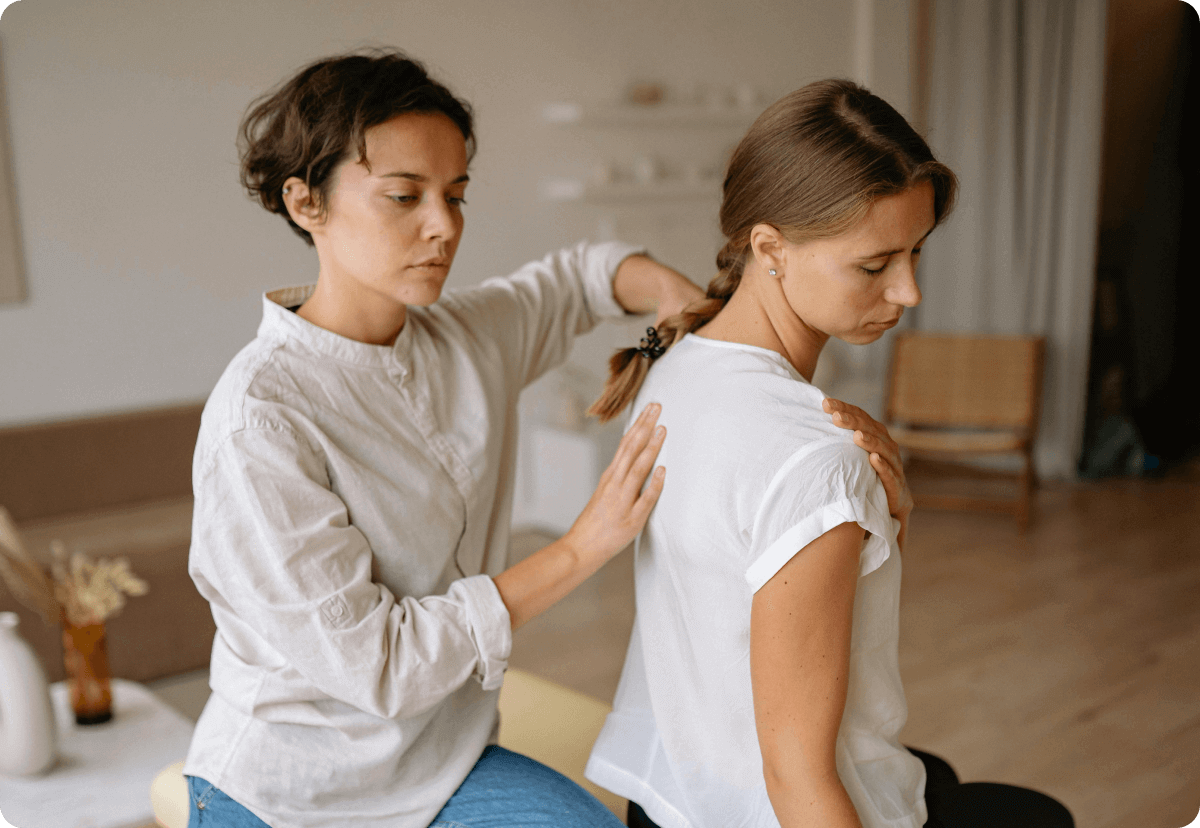 Physio treating a patient