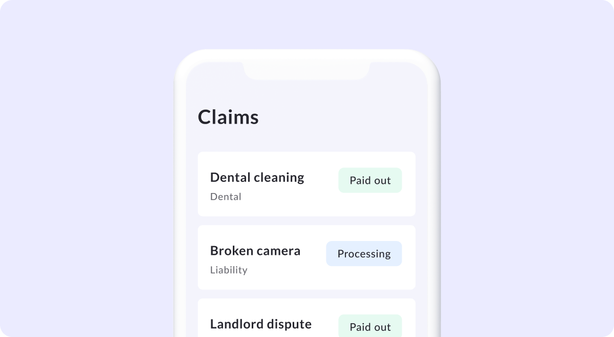 Graphic showing claims dashboard.